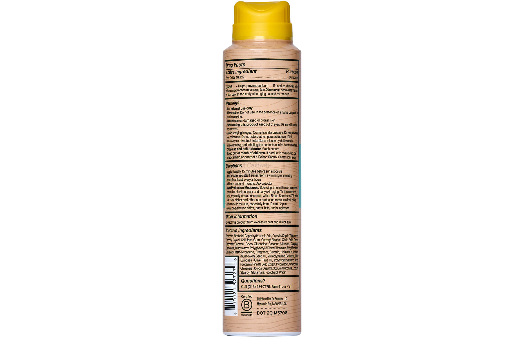 Dr. Squatch Spray Sunscreen | SPF 30 UVA/UVB Protection | Non-Greasy Mineral Sunscreen for Men - Daily Guard