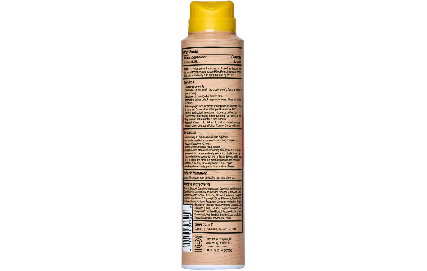 Dr. Squatch Spray Sunscreen | SPF 30 UVA/UVB Protection | Non-Greasy Mineral Sunscreen for Men - Daily Guard