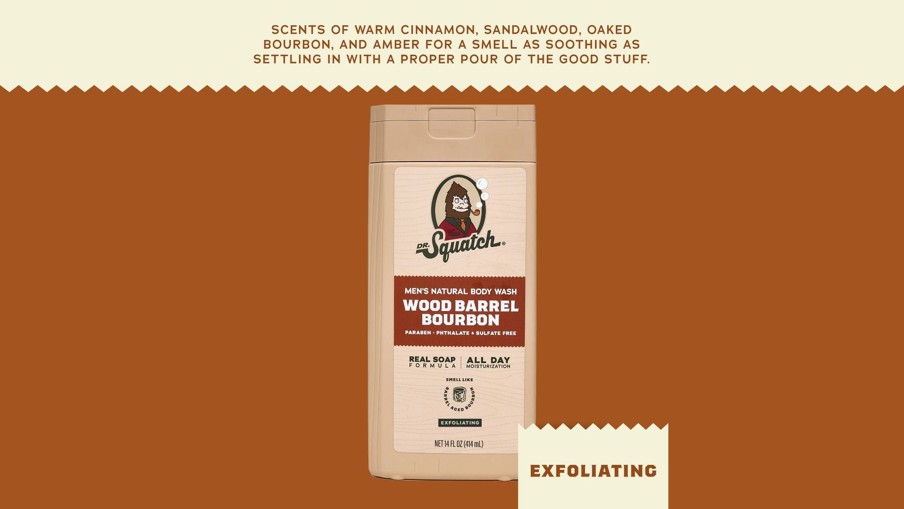 14 oz Wood Barrel Bourbon Exfoliating Body Wash - Oak Ready