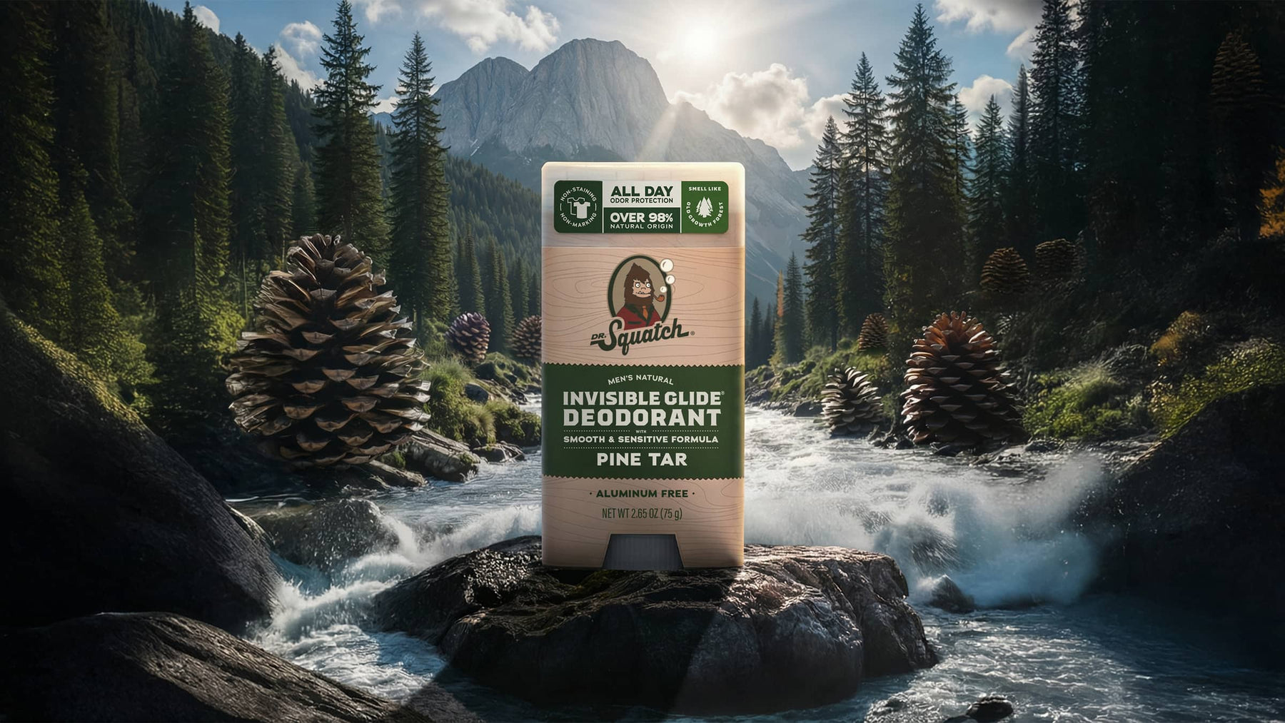 Pine Tar Invisible Glide Deodorant - Classic Clean Carry