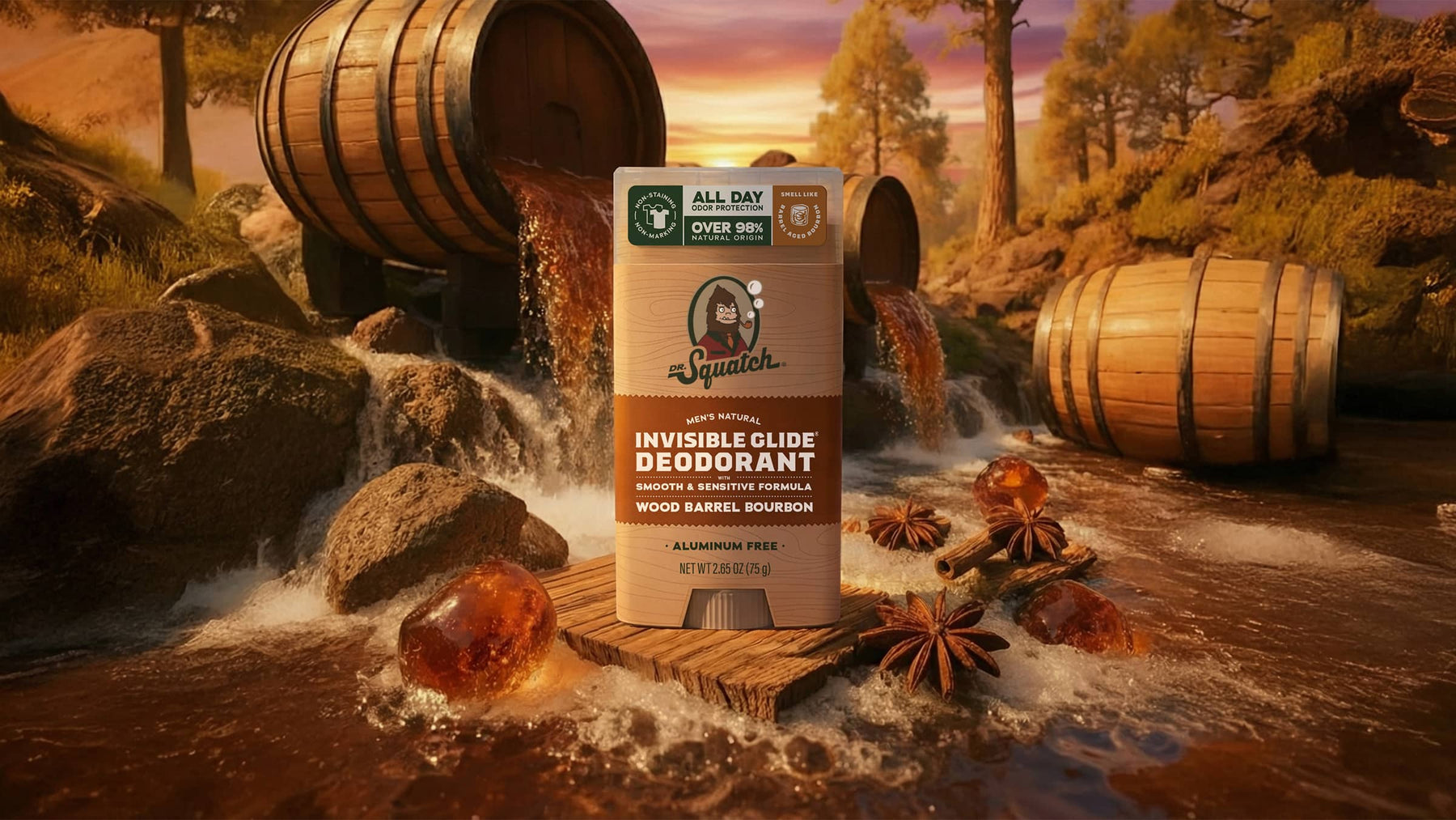 Wood Barrel Bourbon Invisible Glide Deodorant - Warm Finish