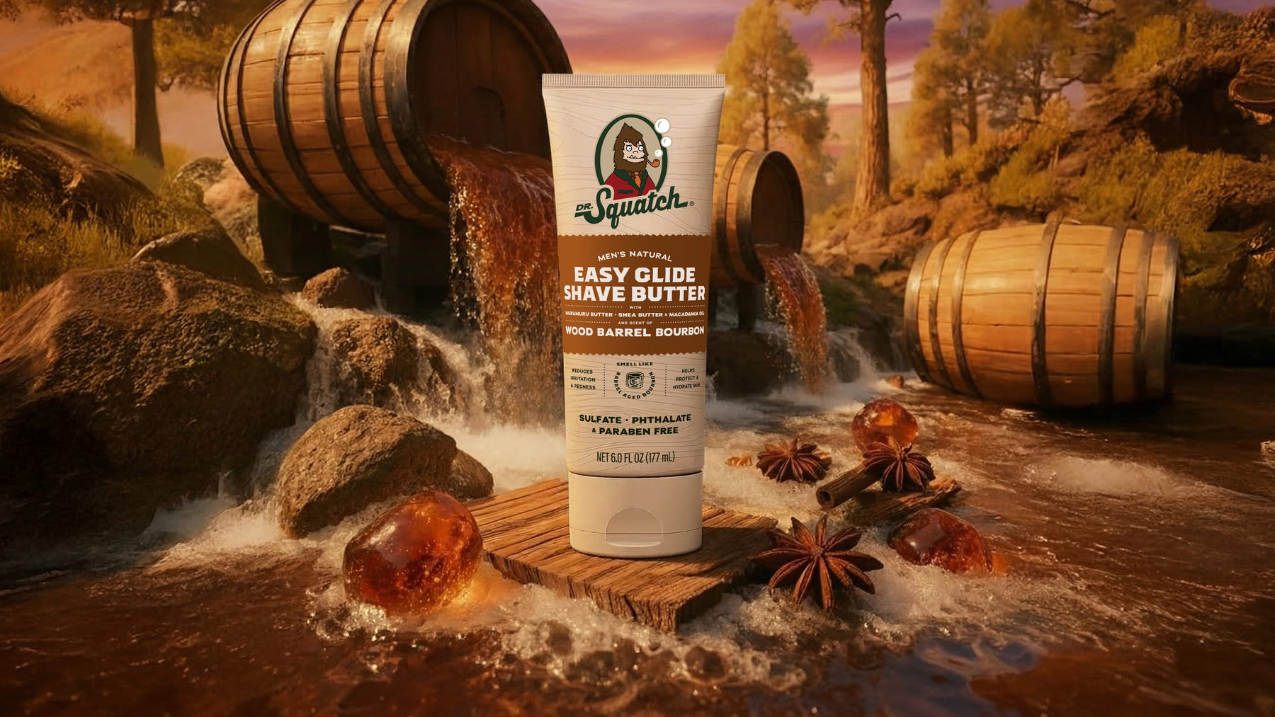 Easy Glide Shave Butter Wood Barrel Bourbon - Clean Bar